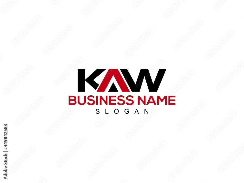 Alphabet KAW Logo Letter Vector For Business Stock Vector | Adobe Stock
