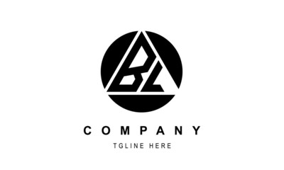 BL triangle letter logo with circel