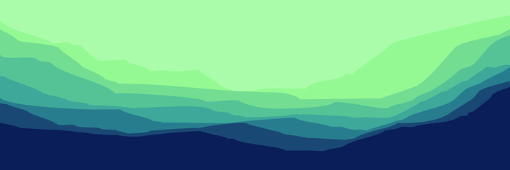 sunset mountain flat design vector illustration good for wallpaper, background, web banner, tourism banner template, apps background and backdrop design template	