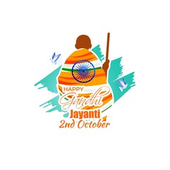 Wall Mural - vector illustration for happy Gandhi Jayanti-2october