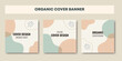 Social media feed post template set of three. Trendy pattern with pastel colors and organic shapes. Good for social media posts, mobile apps, banners design and web/internet ads. Vector illustration