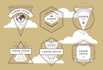 Wall Mural - Vintage Geometric Vector Emblems