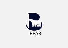 Bear Abstract B Letter With Bear Modern Emblem Unique Logo Design