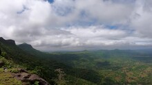 Time-lapse Of The Clouds Above The Green Hills At Saputara Hill Station During The Monsoon Season At Saputara In Gujarat, India