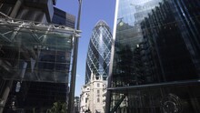 Contemporary Architecture And The Gherkin (30 St. Mary Axe) In The City Of London, The City, London