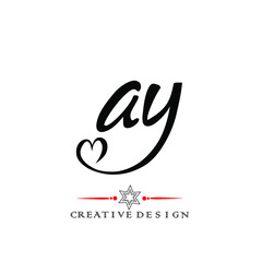 Wall Mural - Ay floral letter logo design.floral letter logo.creative logo.company logo design.ay