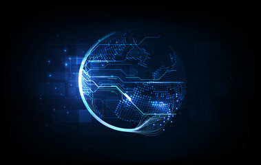 Poster - connection line on networking telecommunication concept background