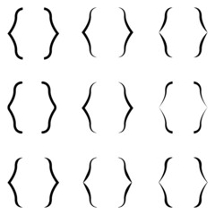 Poster - Bracket text set original vector collection. Curly braces, square and corner parentheses. Bracket punctuation shapes messages. calligraphy communication typography symbols