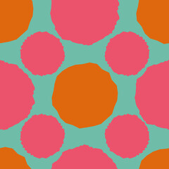 Poster - Colorful dots vector seamless repeat pattern print background