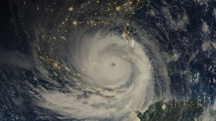 Wall Mural - satellite view of the eye of the tropical storm.3d render.