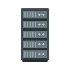 Sticker - Storage data cloud server icon flat isolated vector