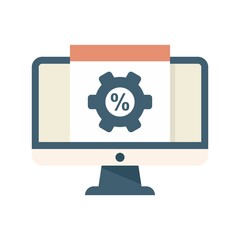 Poster - monitor conversion rate icon flat isolated vector