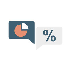 Canvas Print - Conversion rate chat icon flat isolated vector