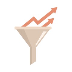 Poster - Conversion rate graph funnel icon flat isolated vector