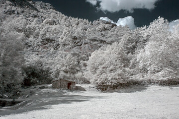 Sticker - Infrared mountain hut