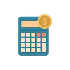 Canvas Print - Online loan calculator icon flat isolated vector