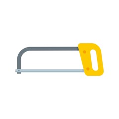 Poster - hand metal saw icon flat isolated vector