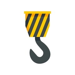 Poster - Crane hook icon flat isolated vector