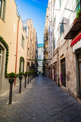 Wall Mural - narrow streets of historical old town in italian naples.