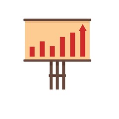 Poster - Success banner graph icon flat isolated vector