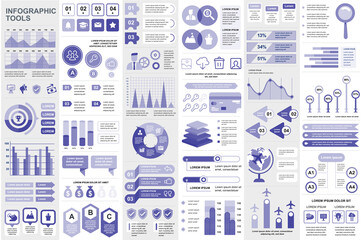 Poster - Bundle infographic elements data visualization vector design template. Can be used for steps, business processes, workflow, diagram, flowchart concept, timeline, marketing icons, info graphics.