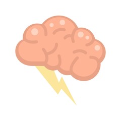Poster - Brain innovation idea icon flat isolated vector