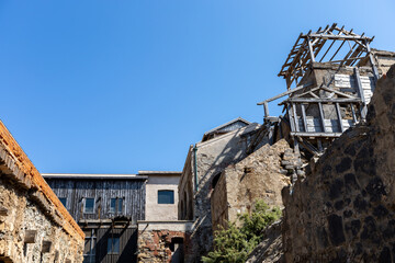 Ghost town and mining ruins of Argentiera, an open-air museum of Nurra. Sassari, Sardinia, Italy, Europe