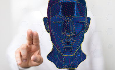 Poster - Artificial Intelligence concept. Creative brain concept