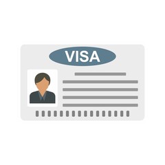 Sticker - Visa card icon flat isolated vector