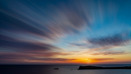 Canvas Print - Beautiful sunset sky with clouds, twilight sky background.