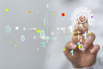 Aufkleber - Technology background. Big data concept. Binary