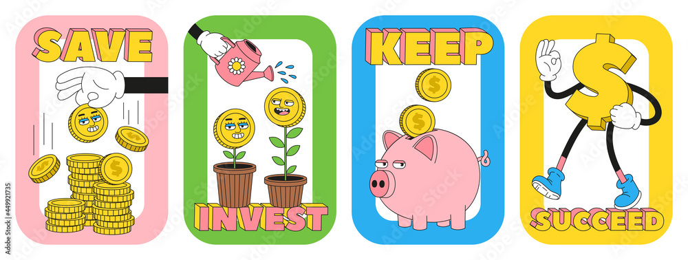 Financial Pictionary Examples Financial literacy. Money, finance, business, investment vector ...