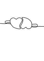 Wall Mural - One continuous line, two hearts 