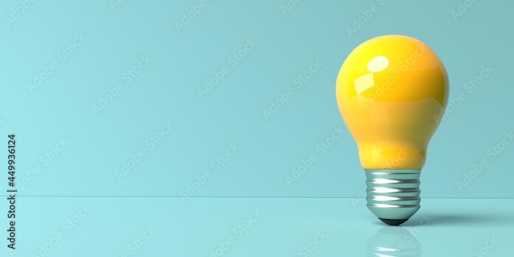 Light bulb on a colored background - obrazy, fototapety, plakaty 