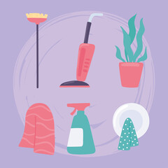 Wall Mural - set of cleaning equipment