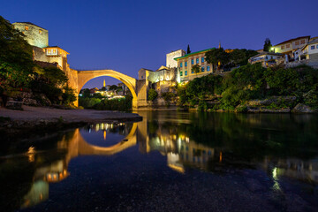 Wall Mural - Historical Mostar Bridge known also as Stari Most or Old Bridge in Mostar, Bosnia and Herzegovina