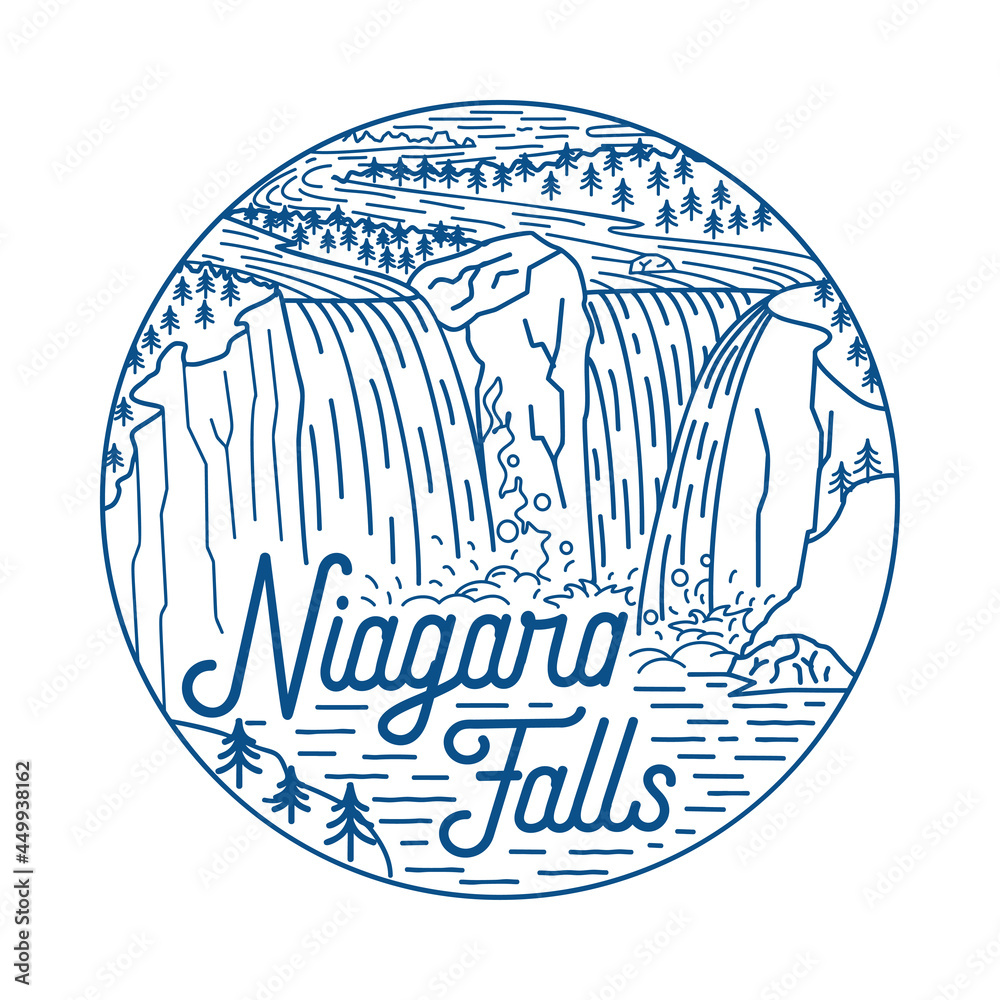Niagara Falls vector design template. Vector and illustration. Stock ...