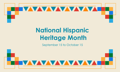 Hispanic National Heritage Month in September and October. Hispanic and Latino culture. Latin American patterns.