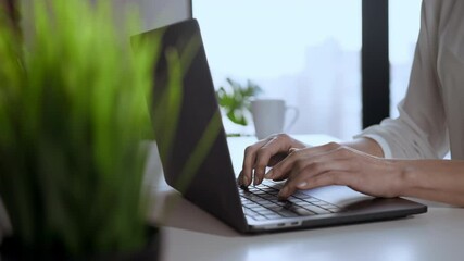 Aufkleber - close up workplace in office slow motion