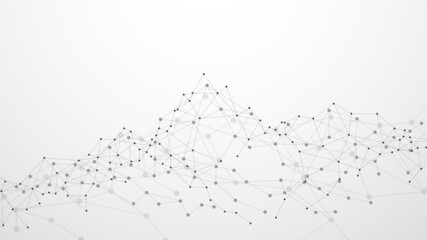 Wall Mural - abstract plexus network. mountain shape on gray background. vector illustration