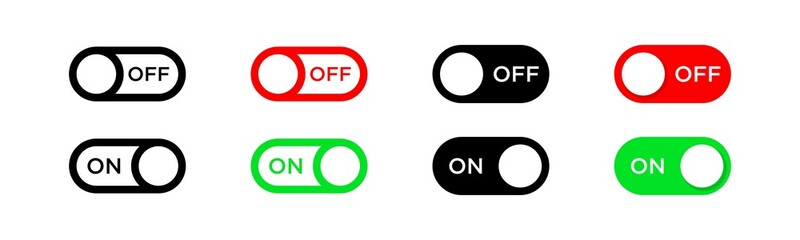 Sticker - Vector graphic of on off button icon collection