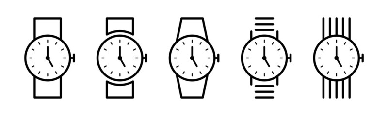 Wall Mural - Vector graphic of watch icon collection