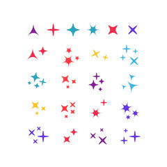 Wall Mural - sparkle lights stars set. glowing light effect star. sparkle lights vector