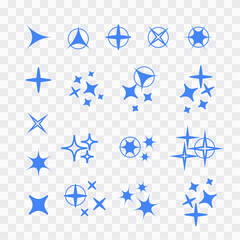Wall Mural - sparkles line icons. black sparkles symbols vector