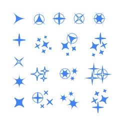 Wall Mural - sparkles line icons. black sparkles symbols vector