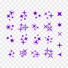 Wall Mural - black sparkles, glowing light effect stars. sparkles vector
