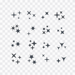 Wall Mural - sparkles line icons. black sparkles symbols vector eps10