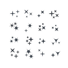 Wall Mural - sparkles line icons. black sparkles symbols vector eps10