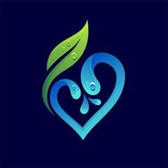 Poster - Seed logo with water and love concept