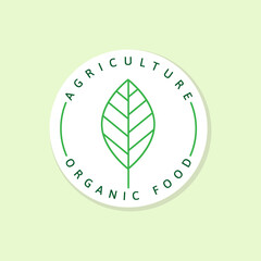 Wall Mural - Agriculture organic food logo or illustration label, sticker vector